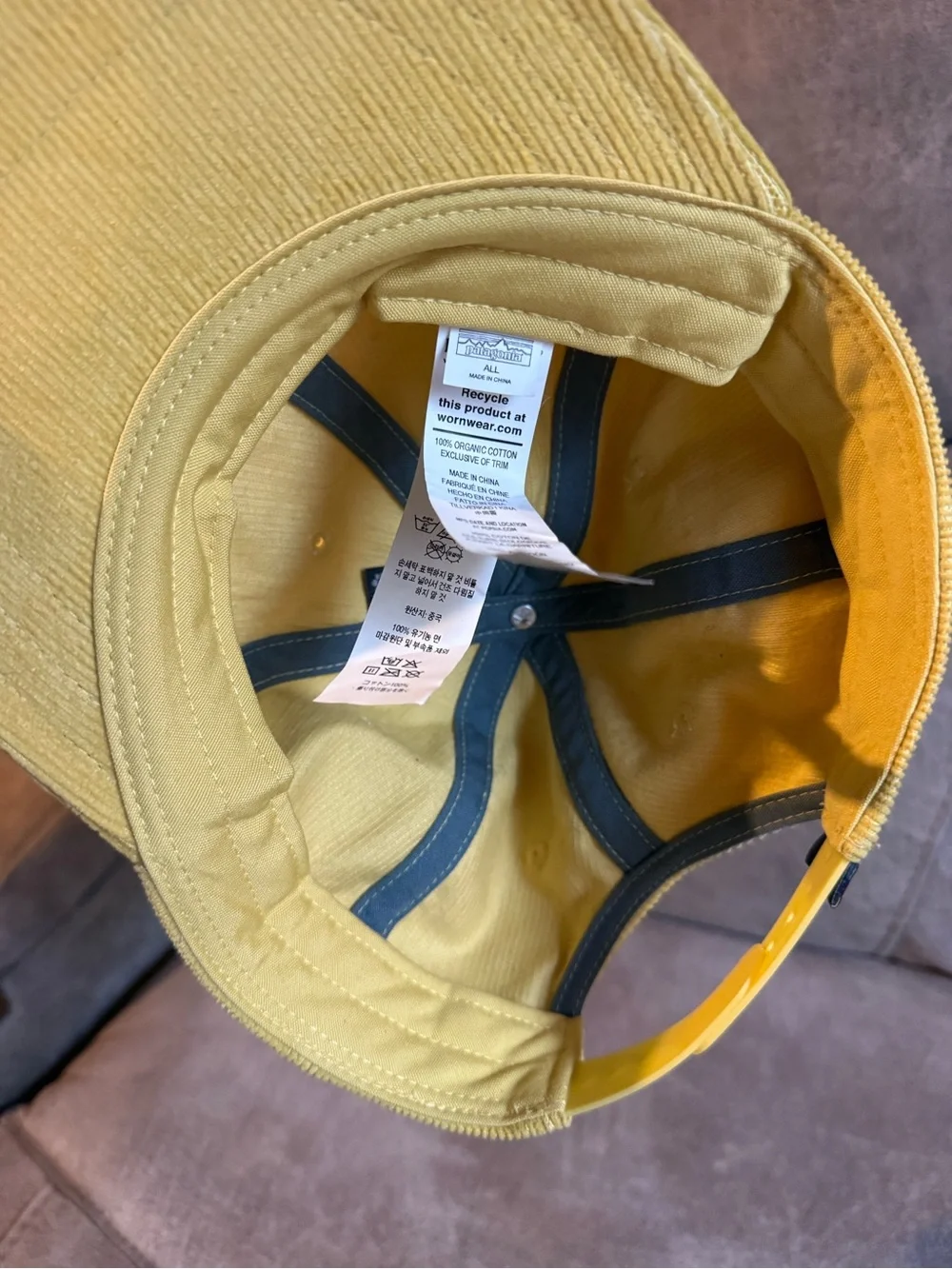 Patagonia Corduroy Snapback Hat Spirited Seasons Cap Skyline - Surfboard Yellow - Picture 4 of 4